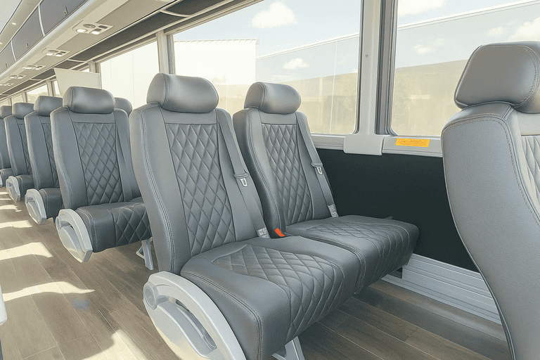 interior of Coach Bus Santa Rosa charter bus