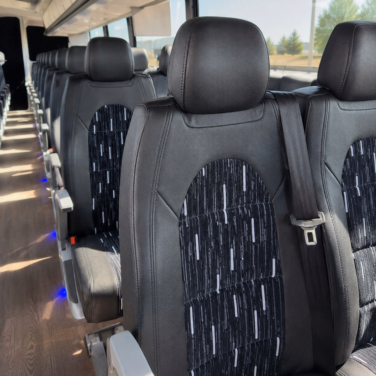 56 passenger charter bus interior